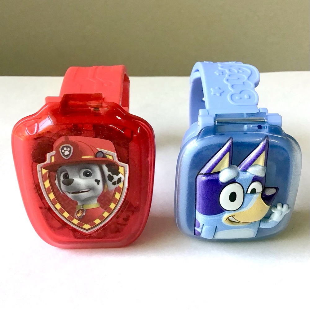 2 Vtech Kids Watches Talking Interactive Learning Paw Patrol & Bluey WORKING